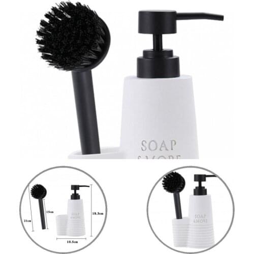 Resin Practical Liquid Foaming Soap Dispenser with Brush Liquid Soap Dispenser Environmentally Friendly for Restaurant