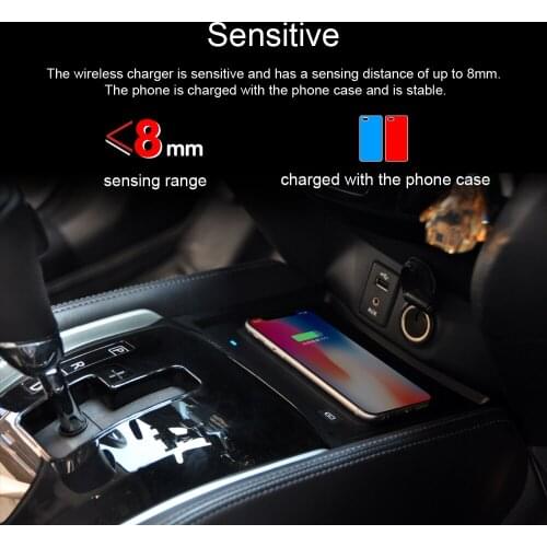 Qi Car Wireless Charger For iPhone Samsung S10 S9 car wireless charger for Nissan Qashqai 2017 X-Trail 2.0L Fast Phone Holder