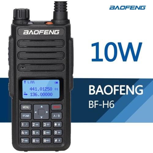 2020 NEW BAOFENG BF-H6 Walkie Talkie 10km 10W Ham Radios Dual band Transceiver 136-174&400-470MHz Transmitter Two Way Radio