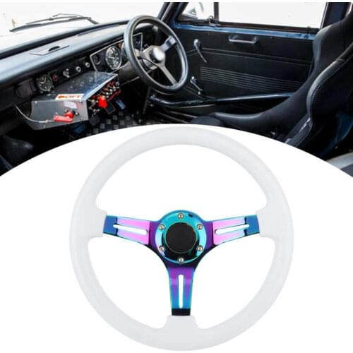 14in 6-Hole Racing Steering Wheel Colorful Spoke ABS Drifting Wheel Universal for Car ABS + Steel Car Modified Accessory