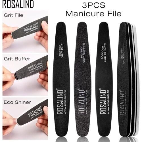 ROSALIND Nail File Nail Buffer Washable Grinding Polishing Sanding Buffing Pedicure Nail Art Tools 1pcs