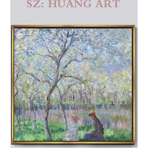 Hand-painted pastoral scenery of Claude monet.Oil painting art wall decoration large mural decoration hotel and residential hall