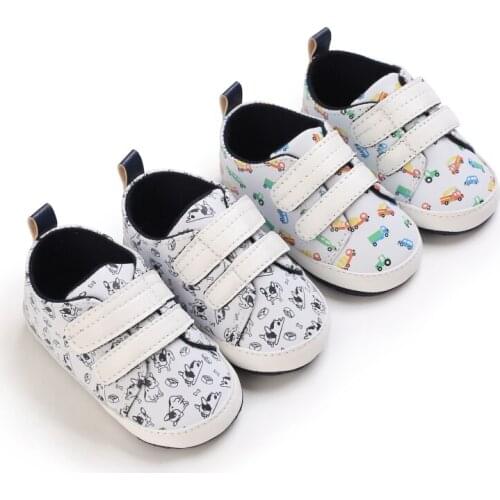 Cartoon Car Baby Shoes Sneakers PU Soft Baby Boy First Walkers Non-slip Sneakers Newborn Toddler Boy Girl Sports Shoes