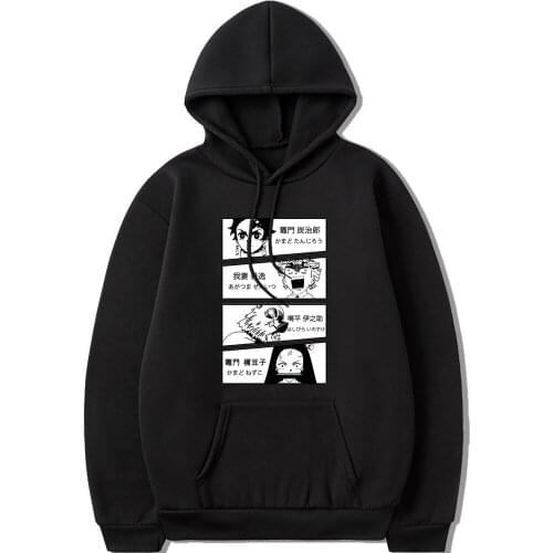 Anime Hoodie Harajuku Winter Demon Slayer Print Sweatshirts Warm Vintage Casual Streetwear Women Men Fashion Tpos Anime Hoodies