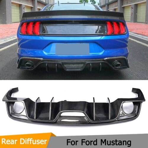 Carbon Fiber Racing Rear Diffuser Lip for Ford Mustang Convertible Coupe 2-Door 2015-2017 Fit USA Market Only
