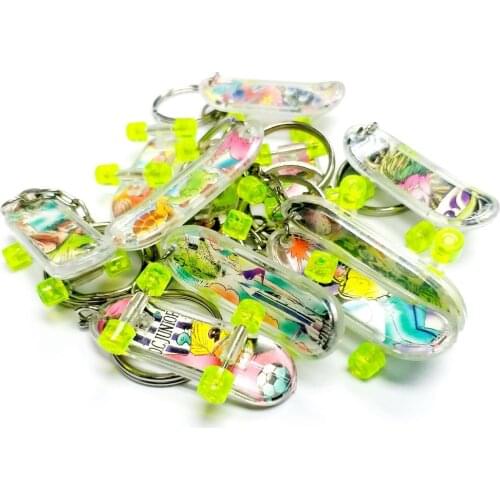 1 Mini skateboard Colorful w/ Key Chain ring Boys Kids Birthday Party Favors Favours Pinata Cake Decoration Filler Loot Bag toy