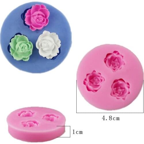 1PCS 3D Rose flowers chocolate wedding cake decorating tools 3D baking fondant silicone mold used to easily create poured sugar