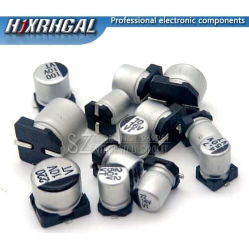 1pcs SMD 6.3V 10V 16V 25V 35V 50V Aluminum Electrolytic Capacitor 1UF 2.2UF 10UF 22UF 33UF 47UF 100UF 220UF 330UF 470UF 1000UF