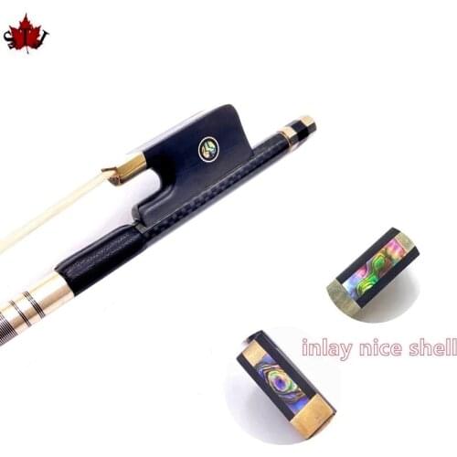 One piece of plaid Carbon fiber professional 27 5/8" cello bow 4/4,#7591