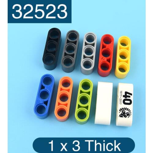 10PCS 32523 Hole beam high-tech hole arm 1x3 thick insert building blocks toy Assembling robots, building accessories, MOC pa