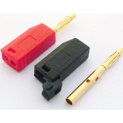 100pcs 2 colors 2mm Radioshack Stackable Gold Plated Banana Plugs