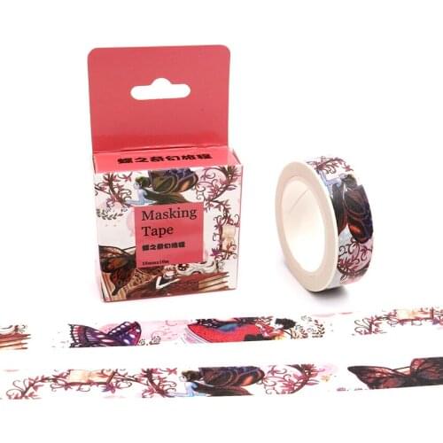 15mm*10m Box Package Butterfly Fairy Washi Tape Masking Tape Decorative Scrapbooking Office Adhesive DIY Sticker Label Tape