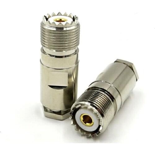 2pcs New UHF SO239 Female Jack Clamp RG58 RG142 LMR195 RG400 RF Adapter Coaxial Cable Wholesale