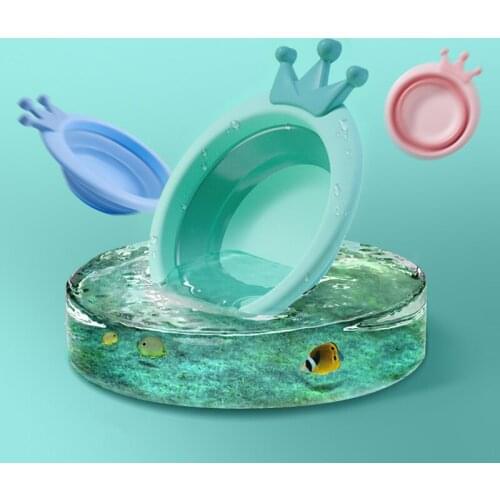 2Pcs Portable Foldable Baby Bath Tub Infant Washbasin Collapsible Tourism Newborn Folding Basin Wash Holder Footbath Basin
