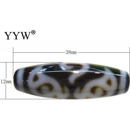 2018 AAA High Quality 38x12x2.50mm Japan Eight Pattern Natural Tibetan Dzi Beads Oval Japan Eight Pattern&Two Tone Free Shipping