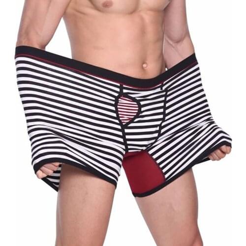 6XL Mens Boxer Shorts Striped Cotton Underwear Plus Size Boxershorts Slip Homme Elastic Underpants Calzoncillo Hombre Panties