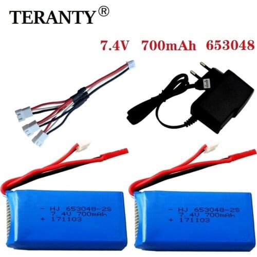 7.4V 700mah Rechargeable battery charger Set For FT007 RC Boat Toys Speedboat For Syma F1 FX059 RC aircraft 2s 7.4v LIPO Battery
