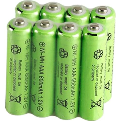 8pcs/lot 1.2v 600mAh AAA rechargeable battery remote control toy NI-MH rechargeable rechargeable battery free shipping