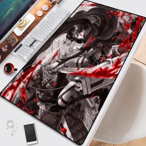 900x400mm Attack on Titan Anime Large Lock Edge Mouse Pad Computer Mousepad XXL Gaming mouse pad Gamer Laptop Keyboard mouse pad