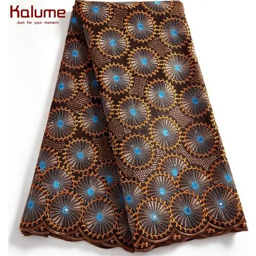 Kalume African Swiss Lace Fabric 2021 Nigerian Cotton Lace Fabric Embroidery Swiss Voile Switzerland 5 Yards For Diy Dress H2521