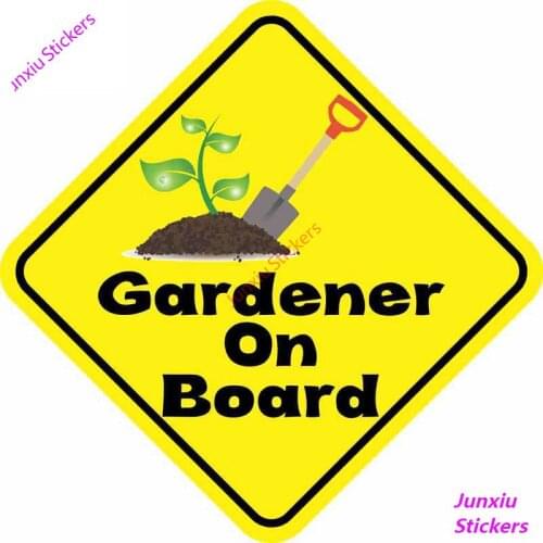 Personality Car Stickers Garden GARDENER ON BOARD Accessories Motorcycle Cover Scratches Waterproof Car Styling PVC 12cm *12cm