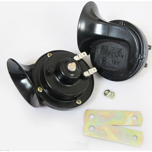 Free Shipping 12V Motorcycle Snail Horns High and Low Tune Waterproof Motorbike Scooter Beeper Loudspeaker 1 Pair