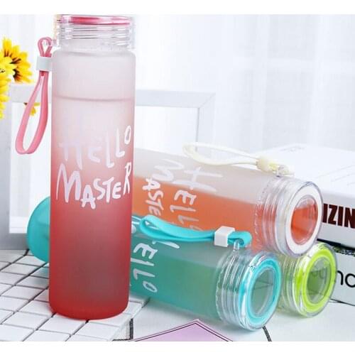 Gradient Color Water Cup Portable Outdoor Frosted Glass Kettle High Capacity Water Glass Outdoor Travel Climbing Supplies Gifts