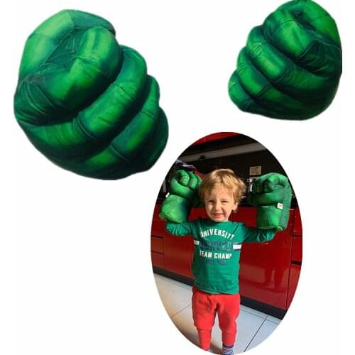 Child Hulk Fist Plush Gloves Performing Shield Props Kid Halloween CosplayToys Kids Gift