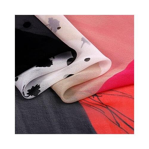 Rainbow Mulberry Printed Elegant Breathable Super Beautiful Pink White Silk Georgette Fabric