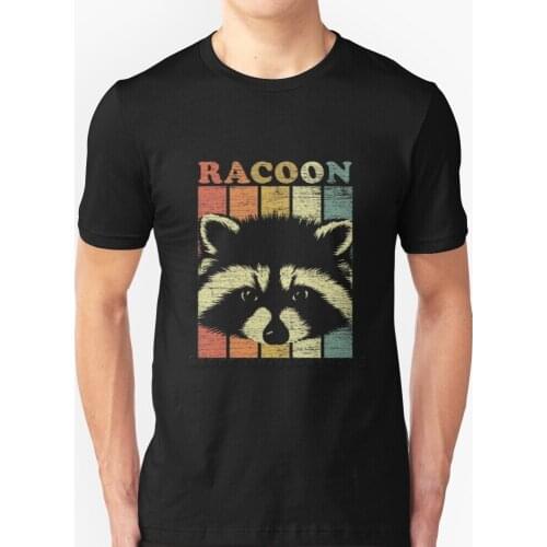 Retro Raccoon T-Shirts Pure Cotton O-Neck T Shirt Men Racoon Rodent Bear Nocturnal Rubbish Raccoons Trash Panda Animal Zoo