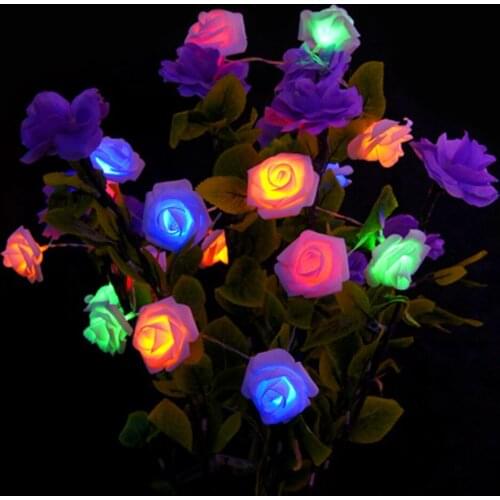 Fairy Lights 1.2M 10 LEDs Rose Flower String Lights Lamp for Indoor/Outdoor Decoration Christmas Wedding Supplies