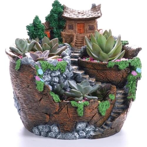 Planter Home Decoration Flowerpot Resin Flower Pot Succulent Plants Holder Flowerpot Garden Decoration Planter