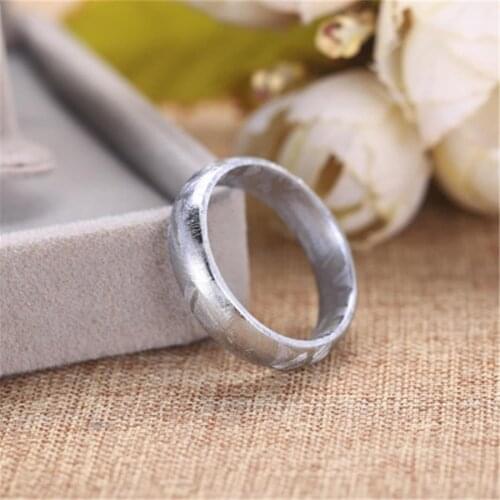 100% 925 Silver Style Rings Genuine Rings Natural Gibeon Meteorite Moldavite US Size 9 10 11 12mm For Woman and Man