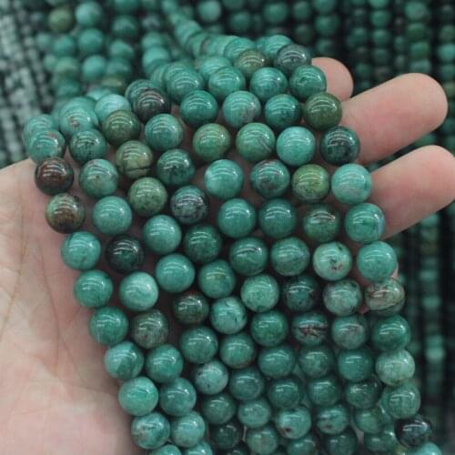 Round blue Australian jades beads natural stone beads DIY loose beads for jewelry making strand 15" wholesale