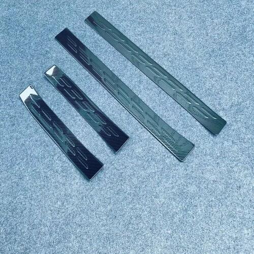 For Nissan Note 2021 2022 Door Sill Scuff Plate Guard Welcome Pedal Cover Stickers Exterior Trim Car Styling Accessories