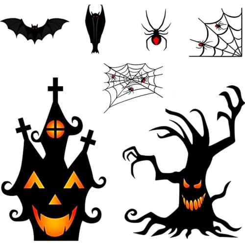 Halloween Wall Stickers Scary PVC Sticker Home Decor DIY Window Removable Decal Living Room Bathroom Hallowmas Party Supplies