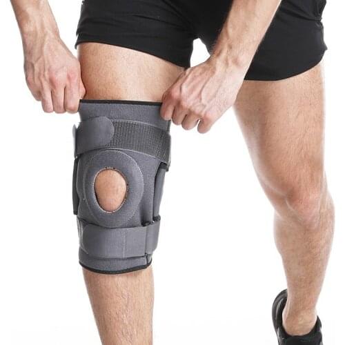 Neoprene Orthopedic Knee Brace Adjustable Knee Support Strap with Silicone Patella Pad Protector for Joint Pain Guard Kneepads