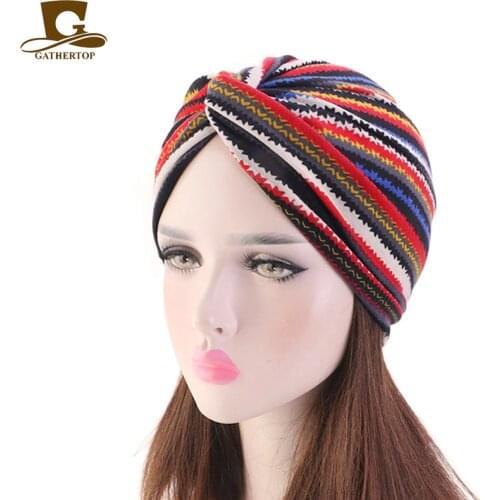 New fashion Women Elephant Floral Cotton Knotted Turban Hat Scarf Cancer Chemo Beanies Cap Head Wrap Headwear Hair Accessories