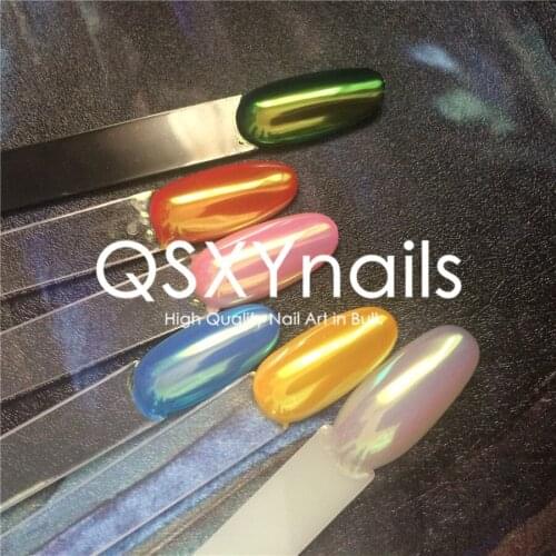 WHOLESALE 50g Finest Aurora Pigment Neon Powder Mermaid Unicorn Chrome Mirror Glitter Popular Color for Nail Art Gel Nail Polish