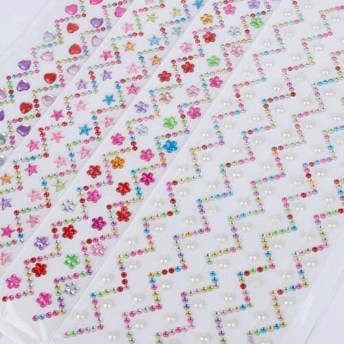 Wholesale DIY Beads Jewelry Making Heart/Star/Flower/Pearl Self Adhesive Acrylic Rhinestone Loose Spacer Beads Exquisite Product