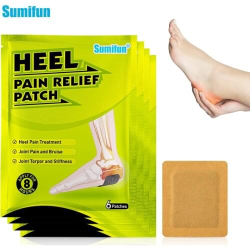 Sumifun 6Pcs/bag Heel Pain Plaster Tenosynovitis Pain Relief Patch Herbal Bone Spurs Patch Ankle Swelling Joint Ache Patches