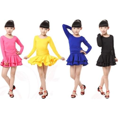 Girl Fashion Latin Dresses Clothing Dance Dress For Latin Kids Competition Practice Skirt Ballroom Children Party Latin Clothes
