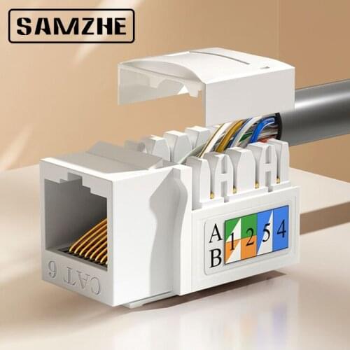 SAMZHE Cat 5 Cat 6 UTP Network Module Tool-free RJ45 Connector Cable Adapter FOR AMP hot