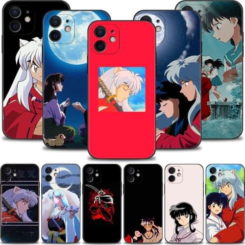 Silicone Case For iPhone 12 11 Pro Max 12 Mini X XR XS Max 7 8 6s Plus SE 2020 Shockproof Soft Cover inuyasha