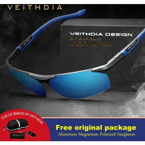 Veithdia Sunglasses Aluminum Magnesium Polarized Men Coating Mirror Driving Sun Glasses oculos Male Eyewear Accessories shades
