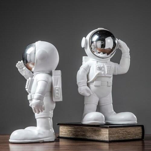 NORDIC ASTRONAUT STATUE FIGURINE SPACEMAN ART SCULPTURE RESIN ART&CRAFT HOME DECORATION ACCESSORIES R738
