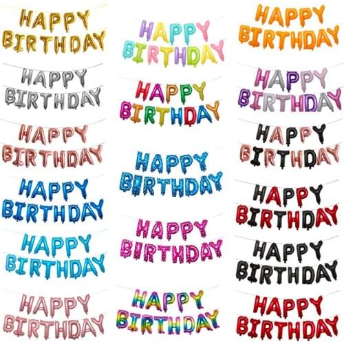 13pcs Happy Birthday Decoration Balloons Rose Gold Letter Foil Ballons Birthday Party Decorations Globos Baby Shower Supplies