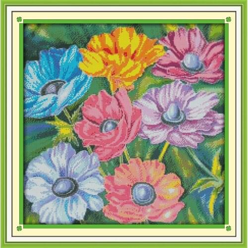 Everlasting Love Gorgeous Sunny Flower Chinese Cross Stitch Kits Ecological Cotton Stamped Printed DIY Gift Christmas Decoration