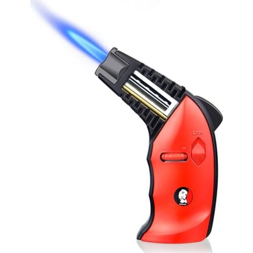 Outdoor BBQ Lighter Cigar Torch Turbo Lighter Jet Butane Gas Cigarette 1300 C Spray Gun Windproof Metal Pipe Lighter For Kitchen