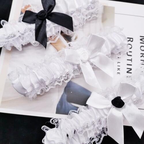 Women Bow Leg Ring Sexy Lingerie Lace Floral Garter Belt Bowknot Leg Loop Wedding Garters Bridal Cosplay Fashion Stocking Ring